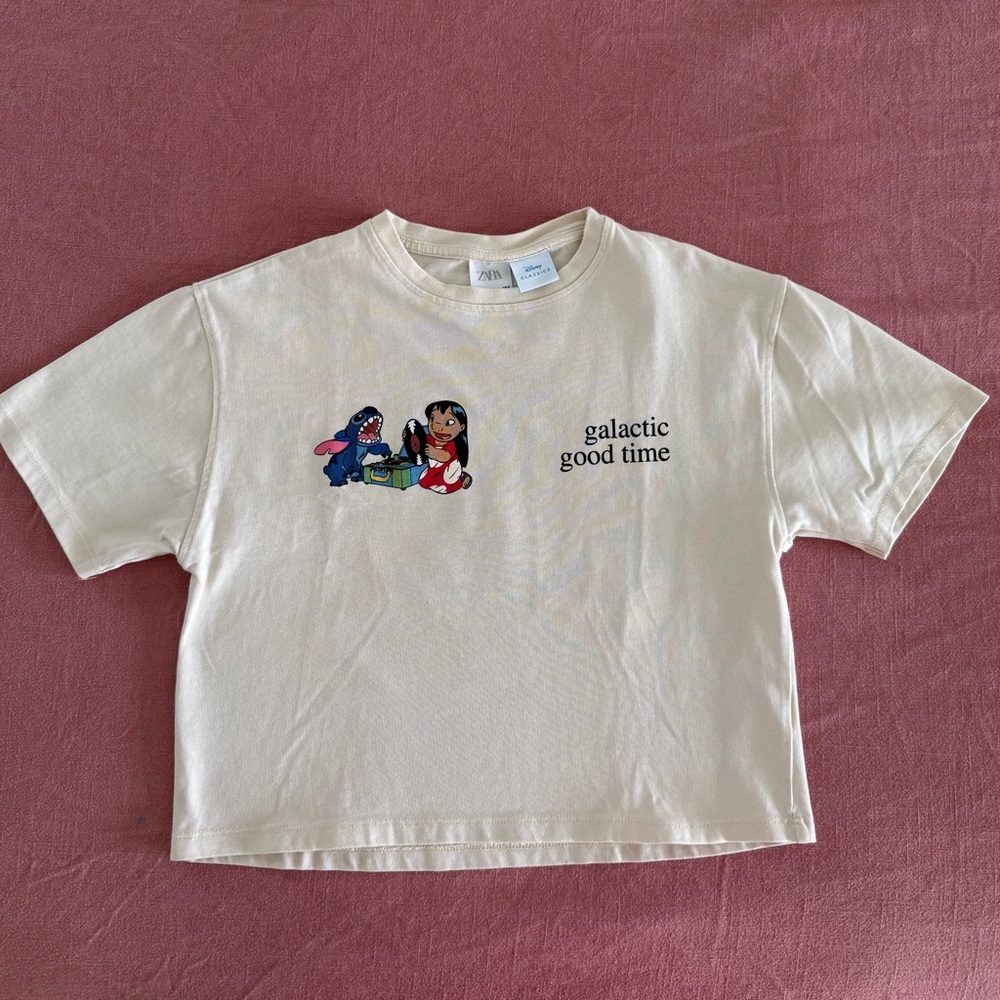 Zara cropped Disney tee ft. Lilo & Stitch